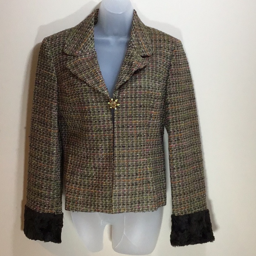 INC Jacket  with Faux Fur sleeves end
